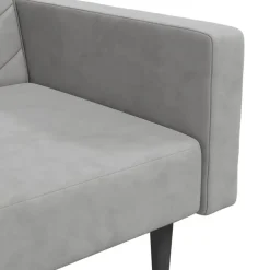 vidaXL - Slaapbank 2-zits - Grijs - Fluweel - Met kussens Online