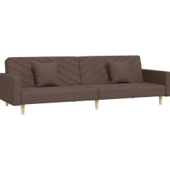 vidaXL - Slaapbank 2-zits - Taupe - Stof - Met kussens