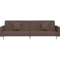 vidaXL - Slaapbank 2-zits - Taupe - Stof - Met kussens