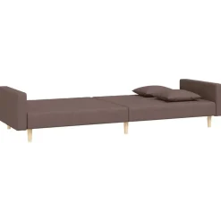 vidaXL - Slaapbank 2-zits - Taupe - Stof - Met kussens