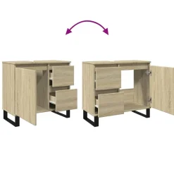 vidaXL - Sonoma eiken Wastafelonderkast met 1 deur 2 lades - 65x33x60 cm Sale