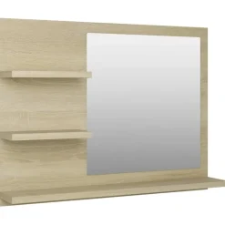 vidaXL - Spiegel - Bruin - Bewerkt hout Clearance