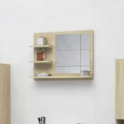 vidaXL - Spiegel - Bruin - Bewerkt hout Clearance