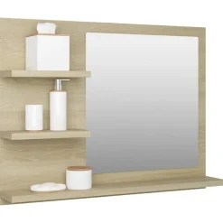 vidaXL - Spiegel - Bruin - Bewerkt hout Clearance