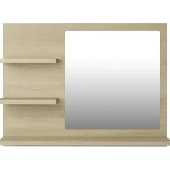 vidaXL - Spiegel - Bruin - Bewerkt hout Clearance