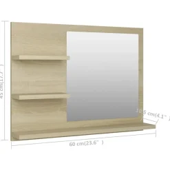 vidaXL - Spiegel - Bruin - Bewerkt hout Clearance