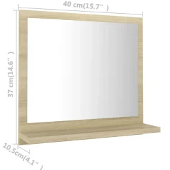 vidaXL - Spiegel - Bruin - Bewerkt hout - 40 x 10.5 x 37 cm Sale