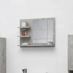 vidaXL - Spiegel - Grijs - Bewerkt hout Online