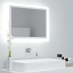 vidaXL - Spiegel - Wit - Bewerkt hout Clearance