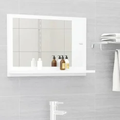 vidaXL - Spiegel - Wit - Bewerkt hout - 60 x 10.5 x 37 cm Best