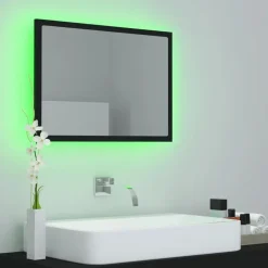 vidaXL - Spiegel - Zwart - Bewerkt hout Outlet