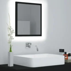 vidaXL - Spiegel - Zwart - Bewerkt hout Outlet