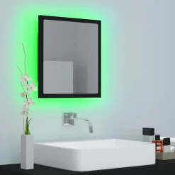 vidaXL - Spiegel - Zwart - Bewerkt hout Outlet