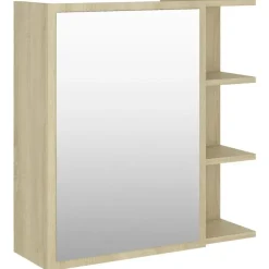 vidaXL - Spiegelkast - Bruin - Bewerkt hout Clearance