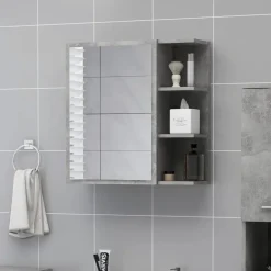 vidaXL - Spiegelkast - Grijs - Bewerkt hout Sale