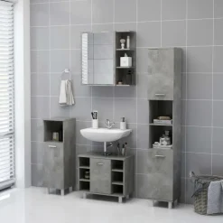 vidaXL - Spiegelkast - Grijs - Bewerkt hout Sale