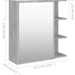 vidaXL - Spiegelkast - Grijs - Bewerkt hout Sale