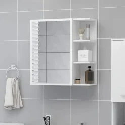 vidaXL - Spiegelkast - Wit - Bewerkt hout Outlet