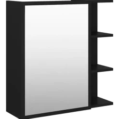 vidaXL - Spiegelkast - Zwart - Bewerkt hout Best