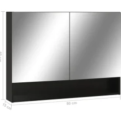 vidaXL - Spiegelkast - Zwart - MDF Hot