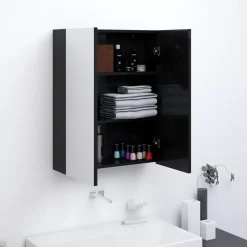 vidaXL - Spiegelkast - Zwart - MDF Hot