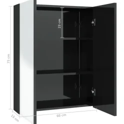 vidaXL - Spiegelkast - Zwart - MDF Hot