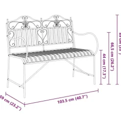 vidaXL - Staal Tuinbank - Wit - 103,5x59x89 cm Best