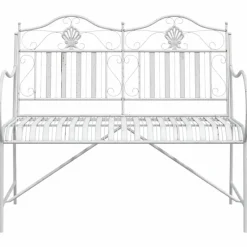 vidaXL - Staal Tuinbank - Wit - 103,5x59x89 cm Best