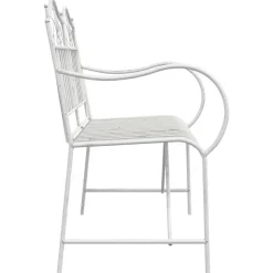 vidaXL - Staal Tuinbank - Wit - 103,5x59x89 cm Best