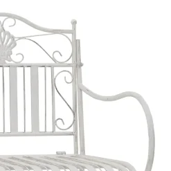 vidaXL - Staal Tuinbank - Wit - 103,5x59x89 cm Best