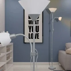 vidaXL - Staande Lamp - Grijs - Staal Sale