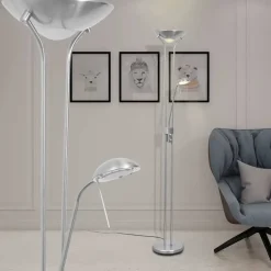 vidaXL - Staande Lamp - Zilver - Staal Discount