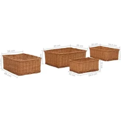 vidaXL - Stapelbare Mandenset - Bruin - Wicker Clearance