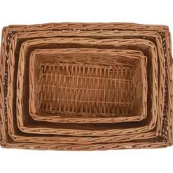 vidaXL - Stapelbare Mandenset - Bruin - Wicker Clearance