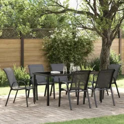 vidaXL - Stapelbare Tuinstoel - Zwart - Stof Online