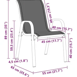 vidaXL - Stapelbare Tuinstoel - Zwart - Stof Online