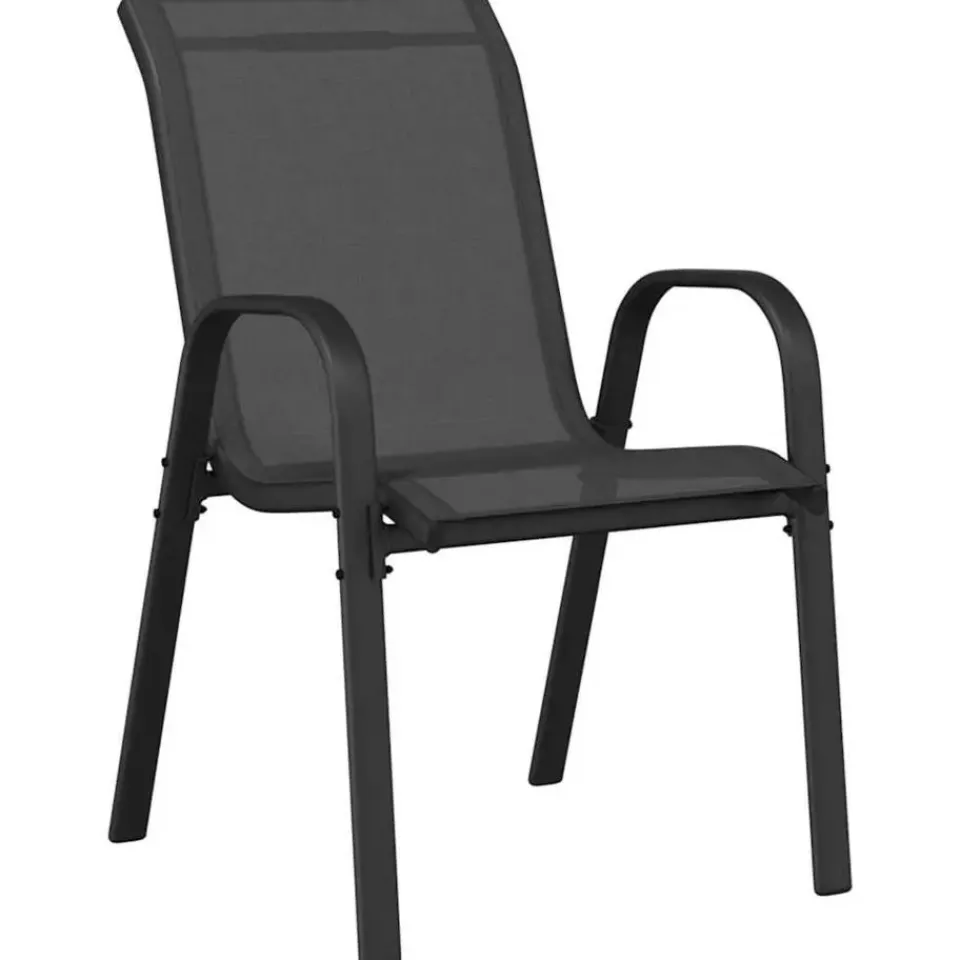 vidaXL - Stapelbare Tuinstoel - Zwart - Stof Online