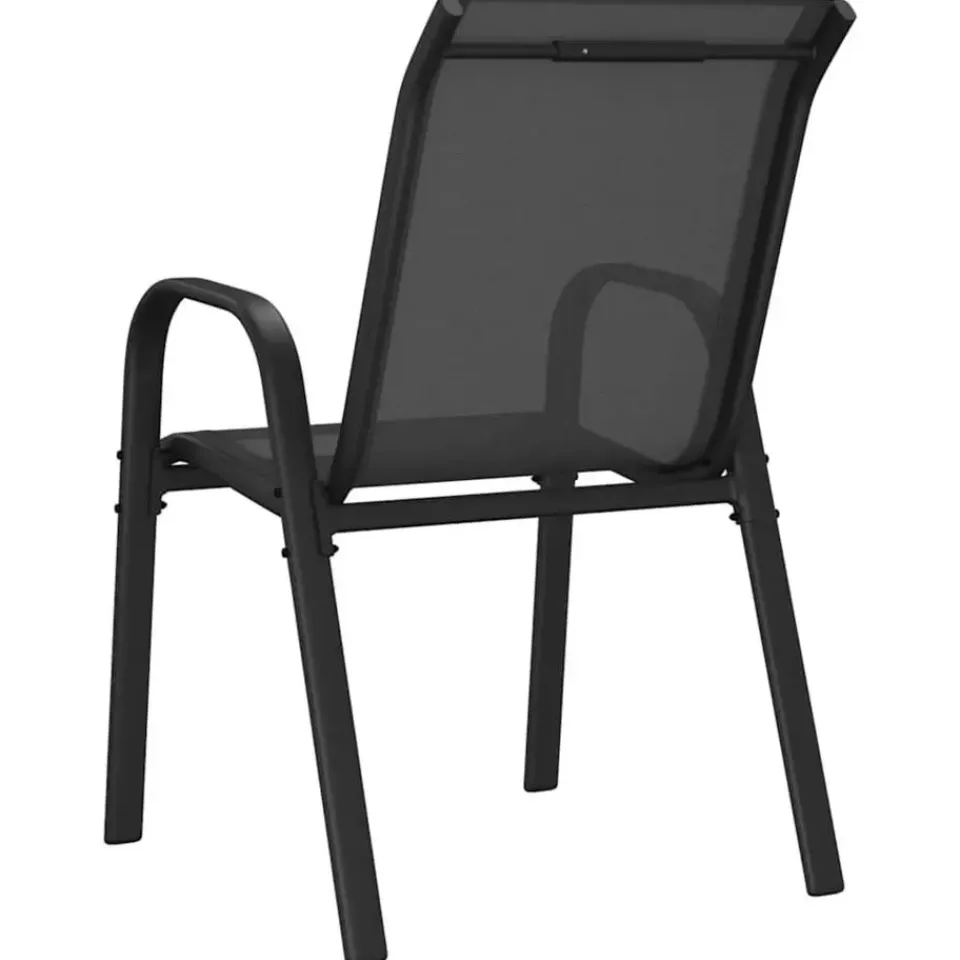 vidaXL - Stapelbare Tuinstoel - Zwart - Stof Online