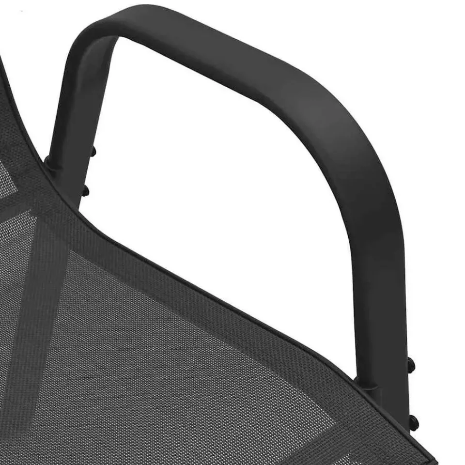 vidaXL - Stapelbare Tuinstoel - Zwart - Stof Online