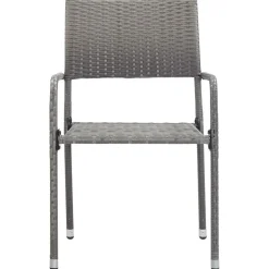 vidaXL - Stapelstoelen - Grijs - Poly rattan - 2 stuks Sale