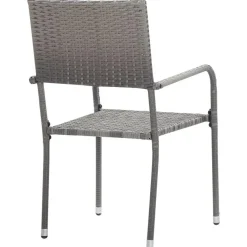 vidaXL - Stapelstoelen - Grijs - Poly rattan - 2 stuks Sale