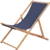 vidaXL - Strandstoel - Blauw - Stof Outlet