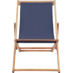 vidaXL - Strandstoel - Blauw - Stof Outlet