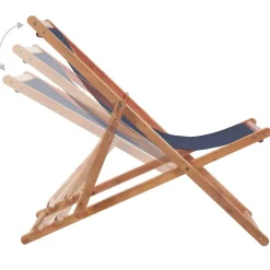 vidaXL - Strandstoel - Blauw - Stof Outlet