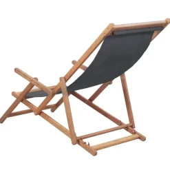 vidaXL - Strandstoel - Grijs - Stof Clearance