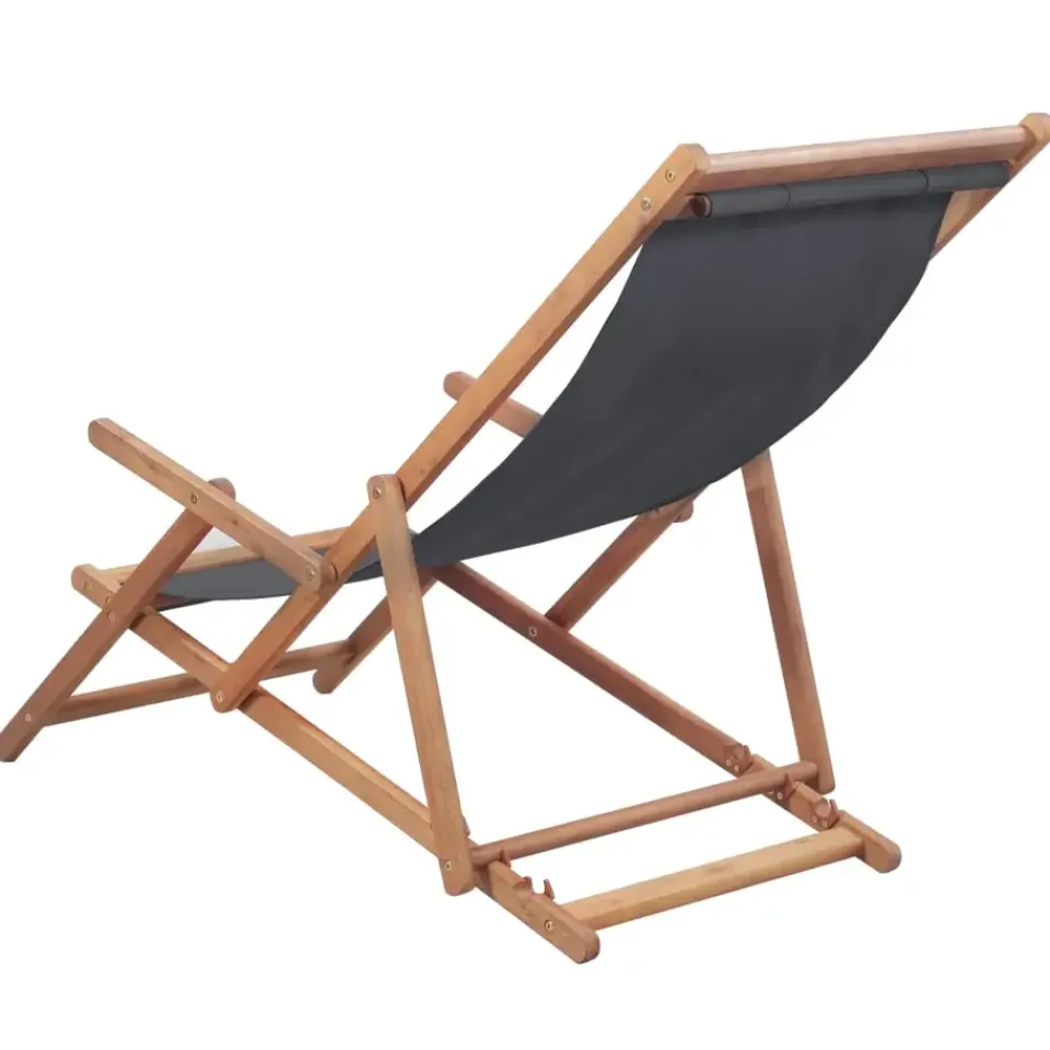 vidaXL - Strandstoel - Grijs - Stof Clearance
