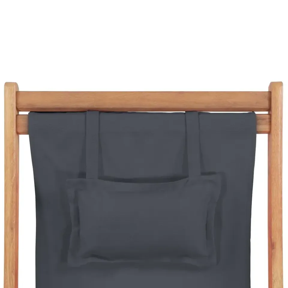 vidaXL - Strandstoel - Grijs - Stof Clearance