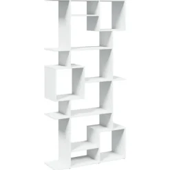 vidaXL - Symmetrische Boekenkast met vakken - Wit - Bewerkt hout - 92x29x188 cm Discount