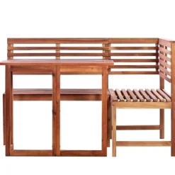 vidaXL - Tafel En Bankenset - Bruin - Hout Best