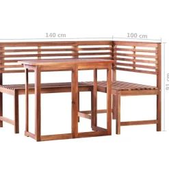 vidaXL - Tafel En Bankenset - Bruin - Hout Best